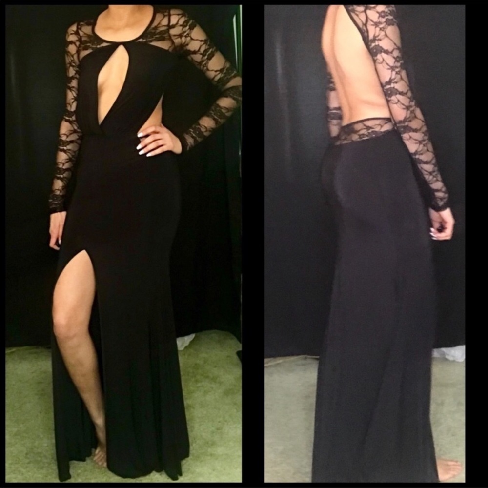 Long Black Lace Dress